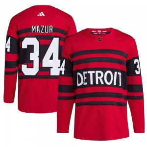 Adult Authentic Detroit Red Wings Carter Mazur Red Reverse Retro 2.0 Official Adidas Jersey