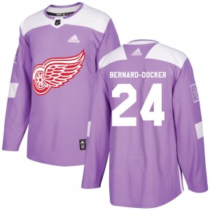 Adult Authentic Detroit Red Wings Jacob Bernard-Docker Purple Hockey Fights Cancer Practice Official Adidas Jersey