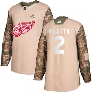 Youth Authentic Detroit Red Wings Olli Maatta Camo Veterans Day Practice Official Adidas Jersey