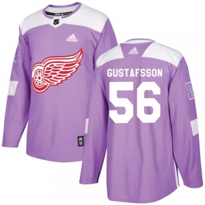 Youth Authentic Detroit Red Wings Erik Gustafsson Purple Hockey Fights Cancer Practice Official Adidas Jersey