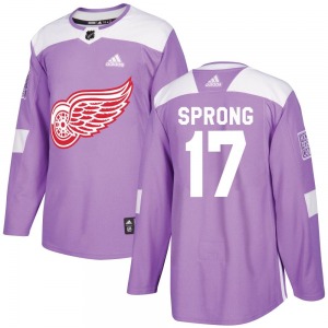 Youth Authentic Detroit Red Wings Daniel Sprong Purple Hockey Fights Cancer Practice Official Adidas Jersey