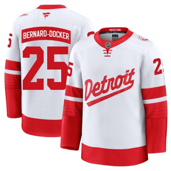 Youth Premium Detroit Red Wings Jacob Bernard-Docker White 2025 Stadium Series Official Fanatics Jersey