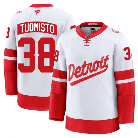 Youth Premium Detroit Red Wings Antti Tuomisto White 2025 Stadium Series Official Fanatics Jersey