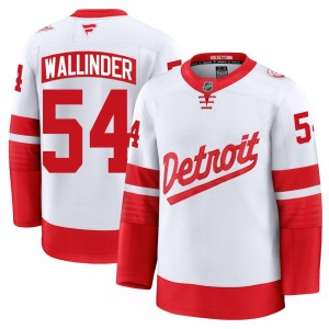 Youth Premium Detroit Red Wings William Wallinder White 2025 Stadium Series Official Fanatics Jersey